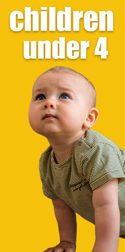 picture of infant under 4 on a yellow background