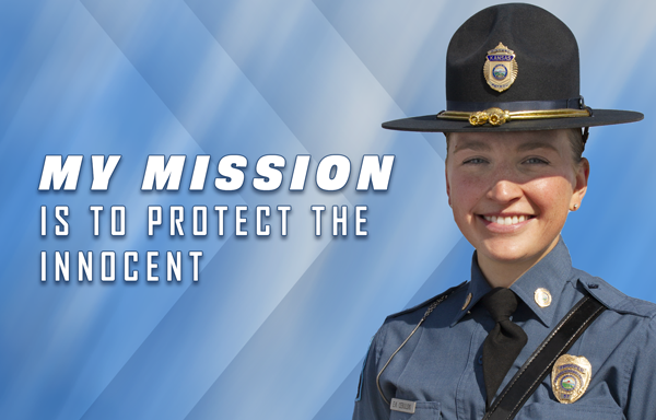 Female trooper meme saying my mission is to help you get to protect the innocent