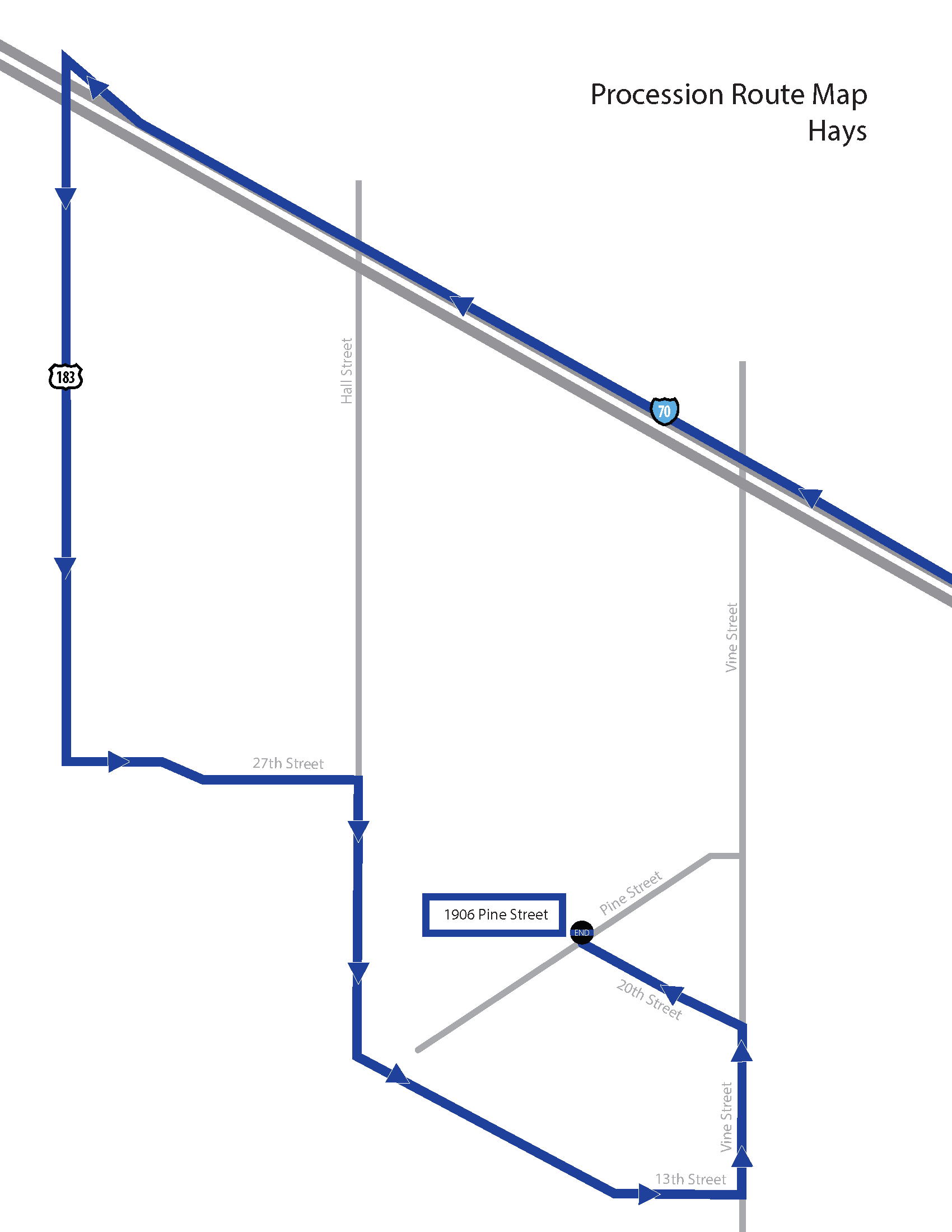 map of the procession route